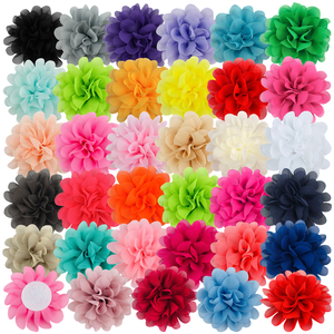Fleurs en Chiffon de 10 cm, Nœuds et Pinces à Cheveux Tendance pour Enfants Filles, Accessoires de Coiffure Bandeaux - Product Image 1