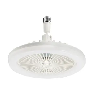 Lámpara de ventilador de rotación de 360 grados con control remoto E27 con luces LED, ventiladores de techo silenciosos para dormitorio, sala de estar, Interior