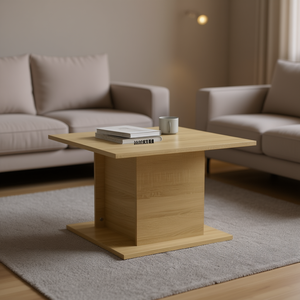 Tavolino da Caffè Moderno in Legno Ingegnerizzato Beige 36x36x18 Pollici Arredamento per Soggiorno - Product Image 2