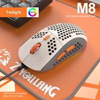 Mouse Gaming M8 Wired RGB Light Honeycomb untuk Komputer Desktop PC Laptop, Mouse Gamer 6400 DPI Ringan untuk Kantor