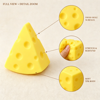 Jouet sensoriel en forme de fromage, TPR extensible et souple, en forme de tranches de fromage triangulaires, à presser, anti-stress, apaisant, cadeau pour enfants et adolescents