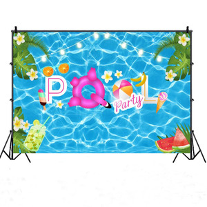 7x5ft été <span class=keywords><strong>piscine</strong></span> fête décors enfants anniversaire fin année scolaire <span class=keywords><strong>piscine</strong></span> bébé douche adultes bannière pour décorations - Product Image 1