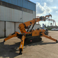 Mini-grue araignée de cinq tonnes avec stabilisateurs hydrauliques et télécommande sans fil pour les travaux de construction de ponts structurels