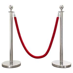Evento Car Show tappeto rosso palla decorativa Top Steel VIP Queue Way Poles Stanchion Post barriere in corda di velluto - Product Image 4