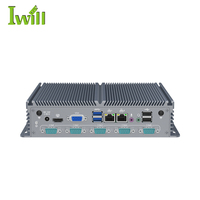Mini PC de bureau industriel sans ventilateur J3710 Quad-Core 2 RJ45 LAN VGA HD Double écran Stock disponible