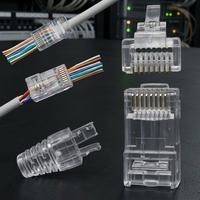 Connecteur mâle modulaire RJ45 8P Cat6 UTP JISJACK avec contacts en bronze phosphoreux et boîtier PC 12V - Eazy Cat6 à passage direct