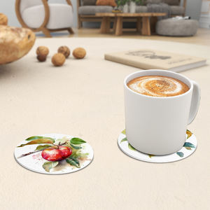 Posavasos de cuero redondo de 6 piezas con imagen personalizada para suministros de hotel y restaurante - Product Image 5