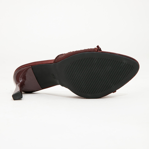 Chaussures à talons hauts noires à bout carré pour femmes, sandales <span class=keywords><strong>mules</strong></span> sexy en maille avec strass, idéales pour les rendez-vous et les soirées - Product Image 6