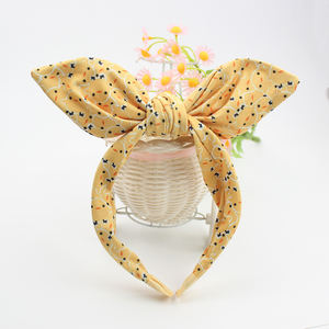 Diademas de Conejito con Orejas de Conejo y Lazo para Niñas, de Tela de Algodón, Accesorios para el Cabello de Niños, para la Primavera y el Festival de Pascua - Product Image 6