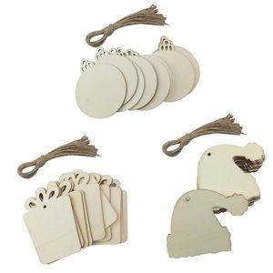 Venta al por Mayor de 10 Piezas de Adornos Navideños de Madera, Bolas de Madera en Blanco para Decoración de Árboles de Navidad y Decoración del Hogar, Dropshipping - Product Image 1