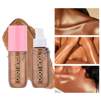 Gloss repulpant pour les lèvres de marque privée huile scintillante pour le corps crème cosmétique bronzante paillettes maquillage liquide surligneur