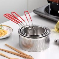 Passoire à pâtes et nouilles, panier de friteuse en acier inoxydable, passoire de cuisine pour laver, égoutter, frire, bouillir et cuire à la vapeur