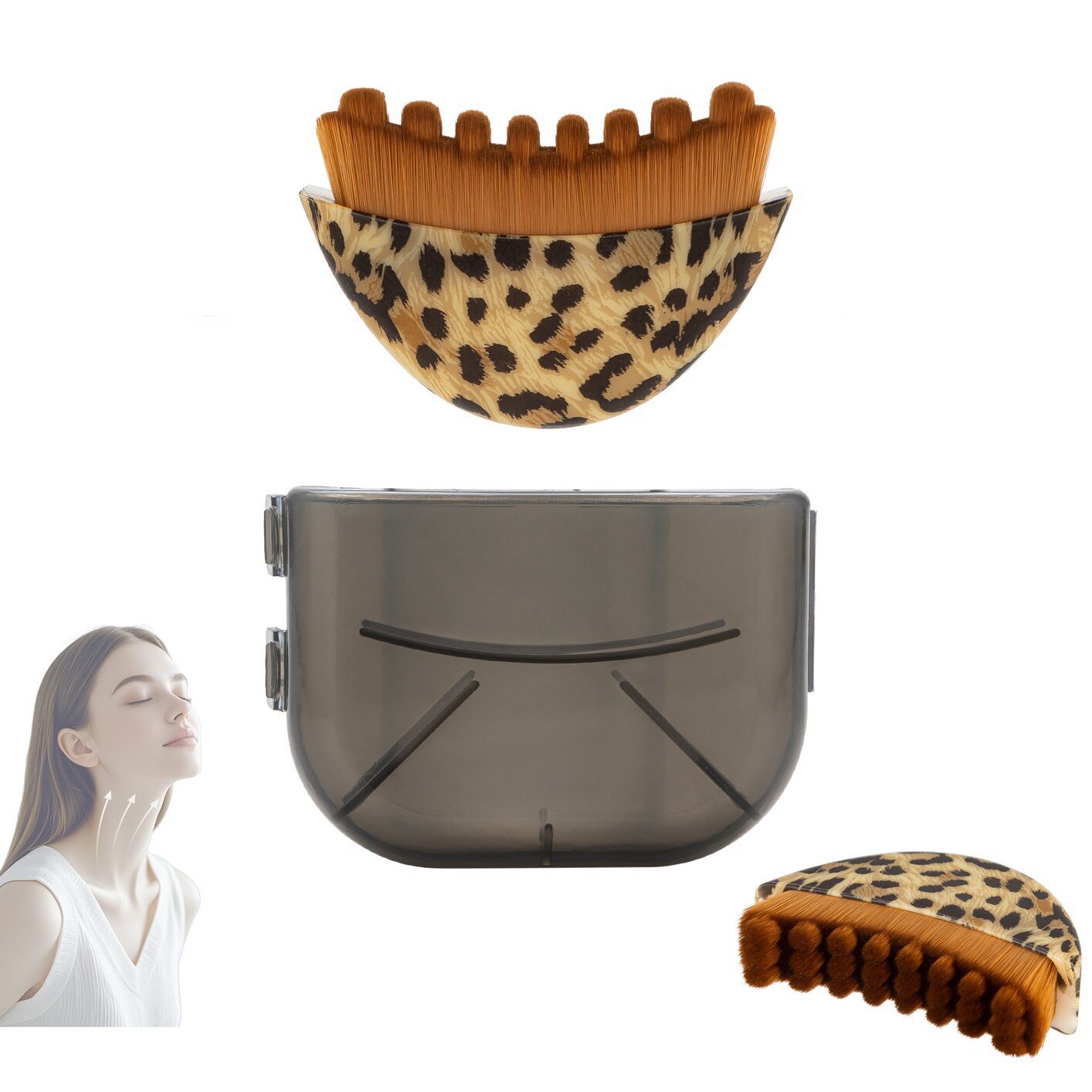 Leopard print large lymphatic brush+box