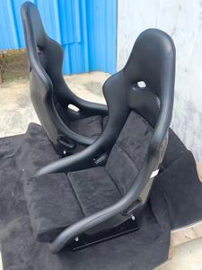 Siège baquet RECARO Pole en cuir noir et velours, style compétition automobile avec rails de glissière pour Subaru - Product Image 6