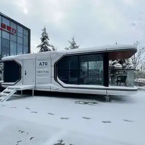 Luxury outdoor prefabricated capsule Container Room Small Family 2 Bedroom Eco-Space airship Pod Hotel for sale