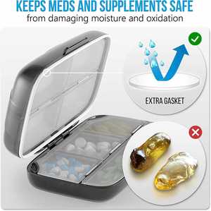 Organizer Box Large Pill Dispenser Home Travel Essentials Supplement Holder Portable Vitamin Size 8 Compartment <b>Container</b> Custom - Product Image 2