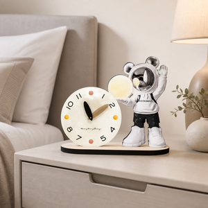 Astronaut MDF Desk Clock Crystal Film Tabletop Timepiece for Kids Room Office Gift Shop Modern Decor Collections - Product Image 4