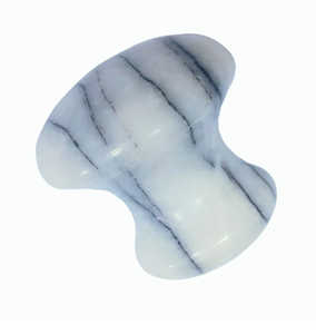 Outil de beauté en marbre blanc de Carrare naturel, fabriqué en Chine, en forme de champignon, pierre Gua Sha pour massage du visage. - Product Image 1