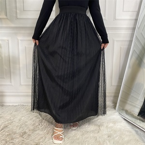 2182 #   Jupes en tulle à pois pour femmes musulmanes, mode féminine, longues, entièrement doublées, maxi jupe d'été - Product Image 3