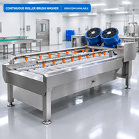 Machine à laver les brosses automatique en acier inoxydable personnalisée pour ligne de transformation alimentaire et de légumes