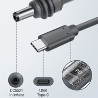 Câble USB-C vers DC 5.5x2.1mm 100W PD 5A à charge rapide, 18AWG en cuivre pur, étanche IP67 pour Starlink Mini Camping