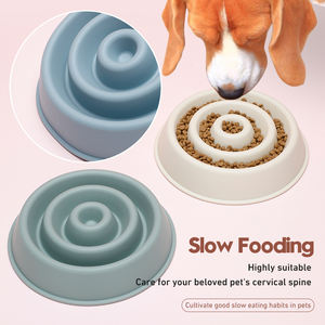 Custom Design 100% Food Grade Silicone Puro Round Slow Alimentador <span class=keywords><strong>Bowl</strong></span> para Cães Gatos, <span class=keywords><strong>Anti</strong></span>-Engasgamento & Melhorar a Digestão - Product Image 2