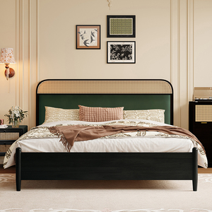 Mỹ Rắn Gỗ Mây Giường Tại Chỗ Nhà Máy Trực Tiếp Vận Chuyển Hỗ Trợ Tùy Chỉnh Giường Đơn Giường Đôi - Product Image 4