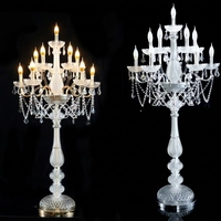 Centre de table moderne pour mariage, fournitures de fête, support à fleurs en verre transparent et métal doré/argenté, centres de table de mariage