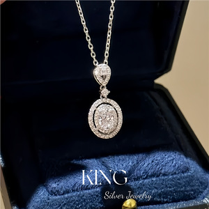 Collar con colgante de plata de ley S925 de King Silver Jewelry con piedra de circonita para mujer, para uso diario. - Product Image 1