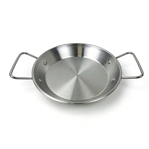 Sartén Redonda Plana Minimalista Personalizable Directo de Fábrica, Sartén de Acero Inoxidable para Mariscos y Fideos con Asas - Product Image 6