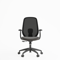Silla de oficina ergonómica ejecutiva moderna de gran oferta, malla giratoria negra con respaldo medio ajustable para escritorios de computadora
