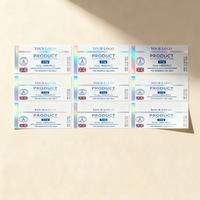 Étiquettes adhésives holographiques laser colorées personnalisées, résistantes à l'eau, assorties aux boîtes, forte adhérence, logo imprimable pour 3ml/10ml/30ml