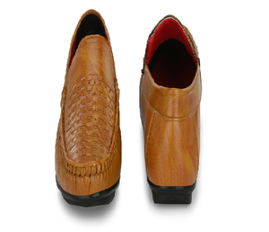 Mocasines elegantes color canela para hombre, zapatos casuales de moda, parte superior sintética, punta redonda, calzado cómodo y ligero para oficina - Product Image 2