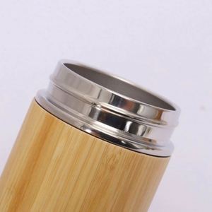 Vaso Térmico de Acero Inoxidable y Bambú, Vaso para Exteriores con Logotipo Personalizado - Product Image 4