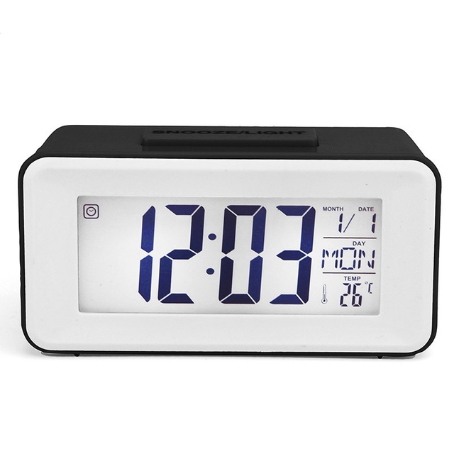 Fashionable Multi-functional Snooze Student Bedside Silent Electronic Alarm Clock MINI Small Smart Voice-controlled Luminous