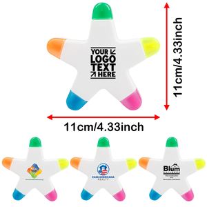 Brush Tip Highlighter Creative <b>Star</b> Shape <b>Light</b> Color Fluorescent Pen Marker with 5 Colors Great for Journal Planner Note Taking - Product Image 6