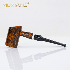 Muxiang Wooden Tobacco Pipe Straight Handle 9mm Filter Core Handmade Solid Wood Smoking Pipe - Product Image 4