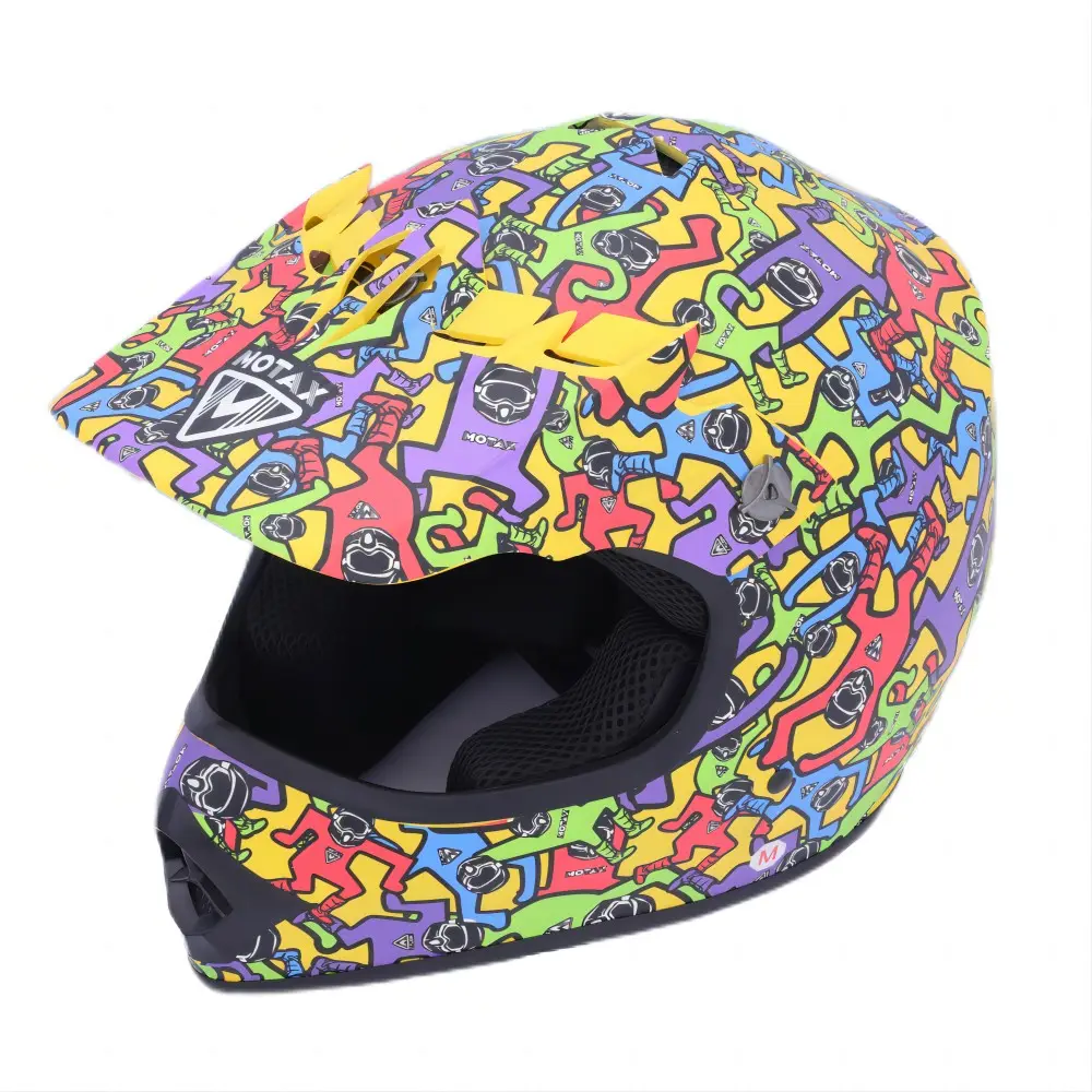 Tao Motor 2024 helm pelindung Motocross hitam helm tabrakan Motor wajah terbuka helm sepeda Motor