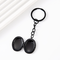 Ywyougang Porte-clés médaillon photo ovale lisse 4 couleurs, accessoire porte-clés vierge pour gravure personnalisée