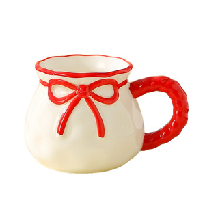 Tazas <span class=keywords><strong>de</strong></span> Cerámica con Lazo Decorativo, Pequeñas y Elegantes, Ideales para Cafeterías y Uso Doméstico - Product Image 5