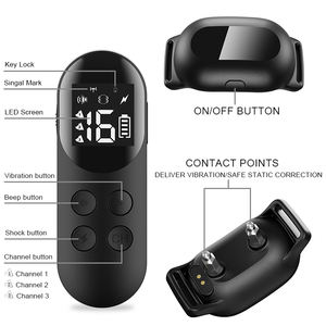 Collar de entrenamiento eléctrico recargable para perros, antiladridos, resistente al agua, antiladridos, control remoto - Product Image 3