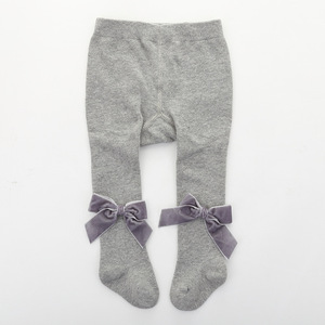 Inventario Pantimedias de Terciopelo Español con Lazo para Bebé Niña, Mallas Elásticas de Algodón - Product Image 4