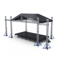 Support de scène modulaire portable en alliage d'aluminium 12x8x7 avec poutre carrée à double couche, capacité de charge de 1000 kg pour tête mobile DJ