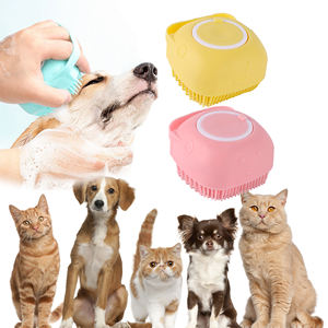 Baño <span class=keywords><strong>para</strong></span> mascotas Cepillo de silicona Cachorro Perro grande Gato Masaje Guantes suaves Baño Suministros de champú <span class=keywords><strong>para</strong></span> mascotas - Product Image 1