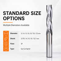 Fresa espiral de carburo sólido de 3 filos con corte ascendente para router CNC, para ranurado, fresado y recorte en madera y plástico