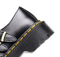 Nouveau noir marche Style chaussures mode chaussures femmes 2024 en cuir véritable bottes fond épais bout rond Mary Jane chaussures femme