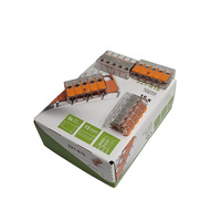 Connecteur de raccordement 221-612 en stock avec leviers, neuf, original allemand, 6mm², 2 conducteurs, boîtier transparent, orange 221 612