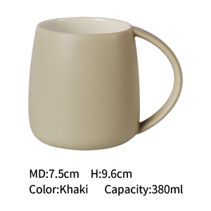 Taza de Café de Porcelana Nórdica Barata al por Mayor de 13oz con Acabado Mate, Diseño de Vientre Grande, Logotipo Personalizado, Cerámica Esmaltada con Asa para Regalos Empresariales - Product Image 6