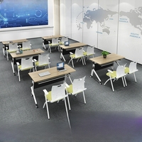 Mobilier de bureau moderne et simple Table de formation pliante en bois blanc Tables de salle de formation pour immeuble de bureaux