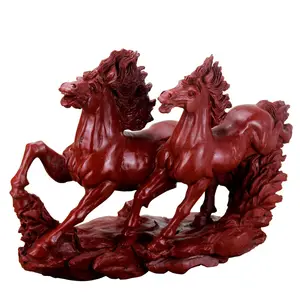 15 pouces de qualité supérieure jaspe rouge naturel sculpté jade cheval animaux statues 2 pierre pentium cheval statues de jardin # DOI
